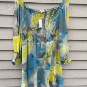 Bar lll Soft watercolor off the shoulder dress. Size XL.